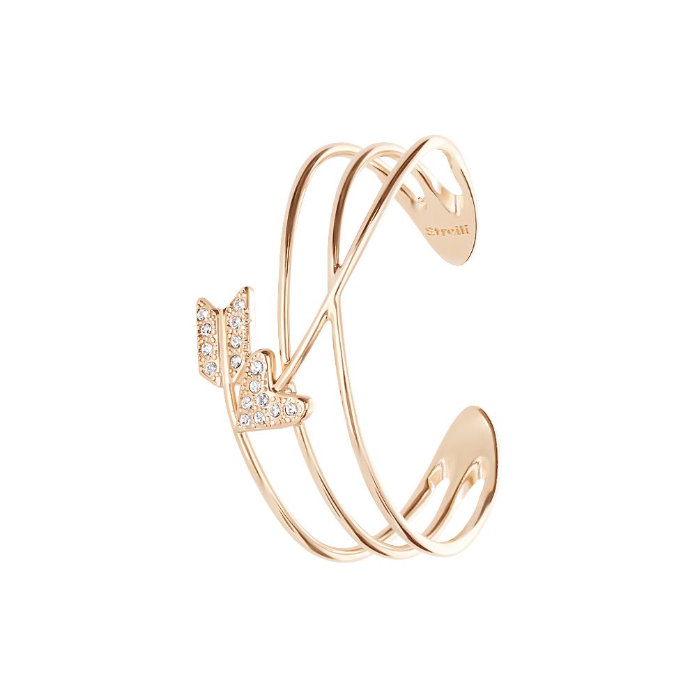 Bracciale Stroili Oro rigido in ottone rosato con freccia di Cupido con  strass 1668371 | Gioielleria Calestini