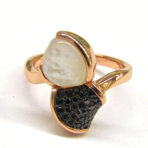 Anello Glitter in argento rosè madreperla e zirconi