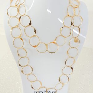 Collana in argento laminato oro lunga