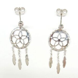 Orecchini in oro bianco 18kt con acchiappasogni