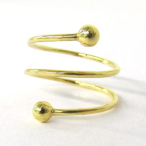Anello in oro giallo Vortice con sfere