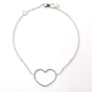 Bracciale in oro bianco con cuore