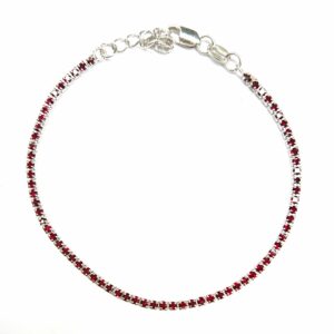 Bracciale tennis in argento rosso