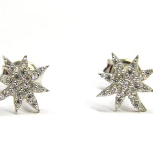 Orecchini in oro bianco con stelle e zirconi