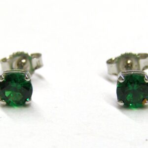 Orecchini in oro bianco e zircone verde