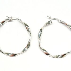 Orecchini cerchi oro bianco torchon