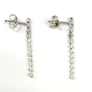 Orecchini tennis in oro bianco e zirconi