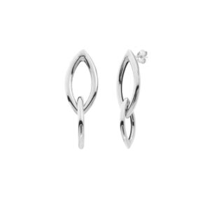 Orecchini Unoaerre Navette in argento bianco