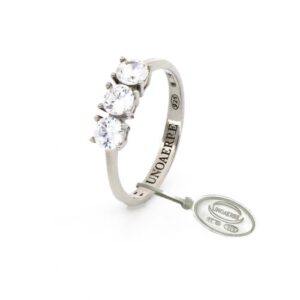 Anello Unoaerre Trilogy Mini in argento bianco