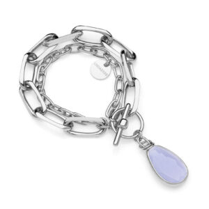 Bracciale Unoaerre di catena con cristallo glicine