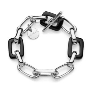 Bracciale Unoaerre di catena forzatina e onice nera