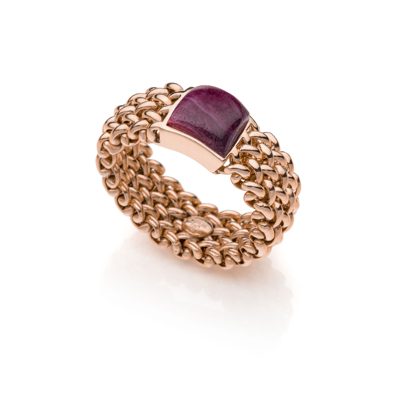 Anello Unoaerre in argento dorato rosa con Rubino Chicco