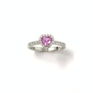 Anello Miluna con cuore Zaffiro rosa LID3549