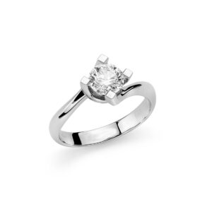 Anello Miluna Solitario in Oro Bianco Diamante 0,20 LID51-80020G7