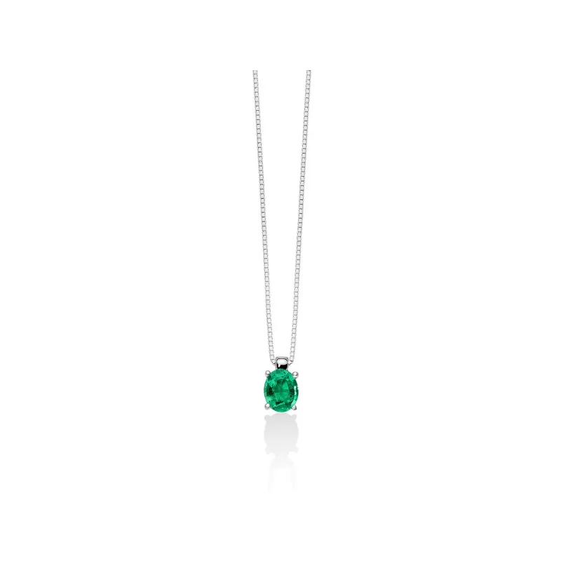 Collana Miluna donna con smeraldo - CLD4273